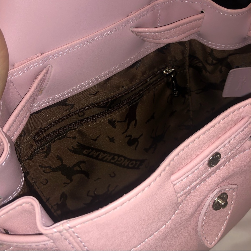 Longchamp Pink Le Pliage Cuir Leather Small Backpack - Picture 6 of 7
